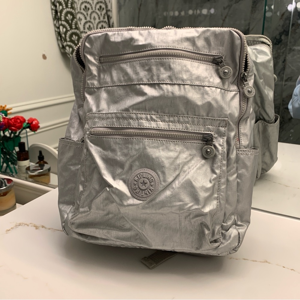 Brand New Silver Kipling Backpack
